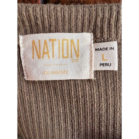 Nation Limited Oversized Long Sleeved V neck Danna Ribbed Top Revolve br… - Picture 9 of 9